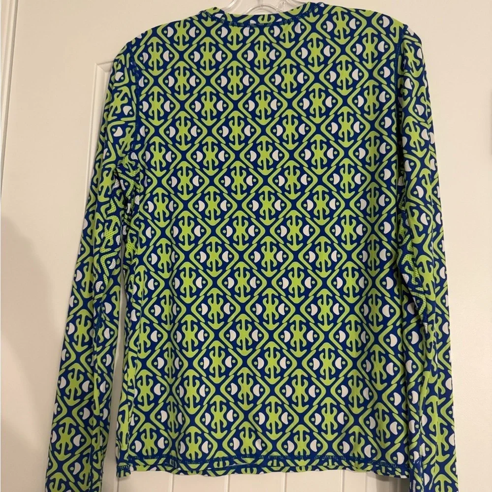 Women's Long Sleeve Tee - Blue and Green - Picture 1 of 4